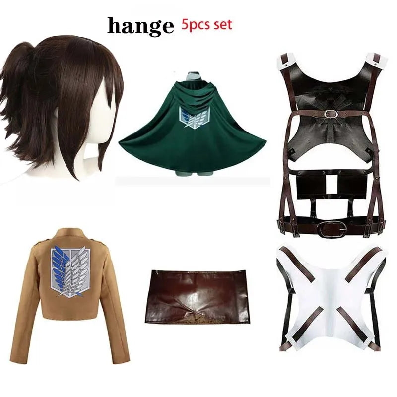 Cosplay Anime Levi Ackerman Mikasa Ackerman Cosplay Costume Eren Jaeger Outfits Hange Zoe Cosplay CostumeFull Set