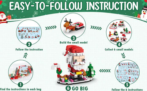 2025 Christmas Advent Calendar 24 Days Countdown Surprise Blind Box Building Blocks Puzzle Assembly Toys For Kids Adult Gifts
