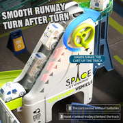 Space Railway Container Truck Diecast Set – Alloy Inertia Vehicles with Sound and Light for Kids