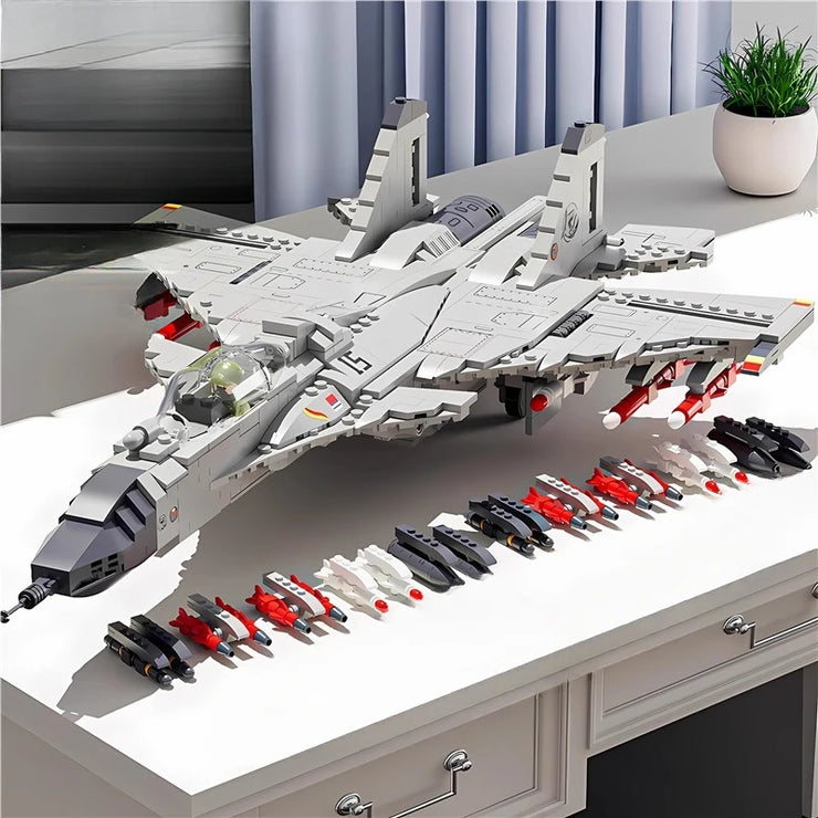 Military Fighter Jet  J-15 Flying Shark Aircraft Building Blocks Brick Set1186PCS
