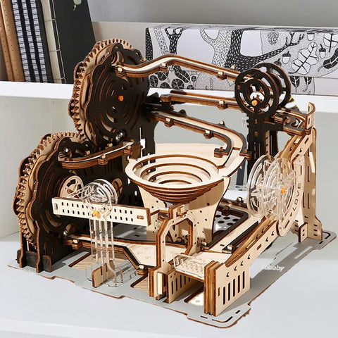 3D Wooden Marble Run Set – DIY Assembly Mechanical Model Kit