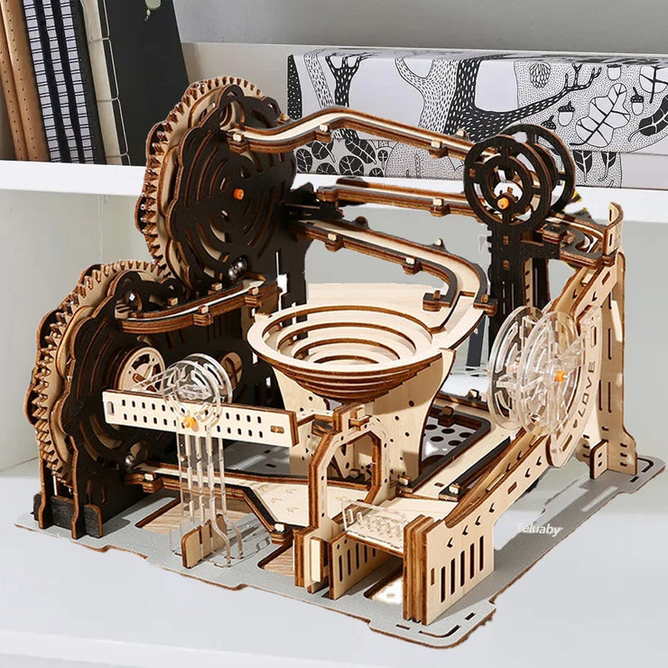 3D Wooden Marble Run Set – DIY Assembly Mechanical Model Kit