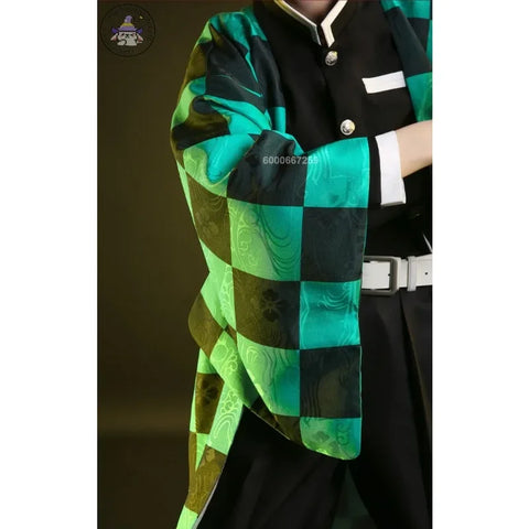 Demon Slayers Kimetsu No Yaiba Anime Kamado Tanjirou Cosplay Costume Women Men Kisatsutai Uniform Wig Halloween Comic Con Outfit