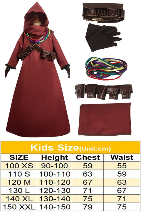 Kids Jawa Cosplay Bounty Hunter 3 Costume Child Boys Girls Roleplay Red Outfits Children Halloween Party Role Suits