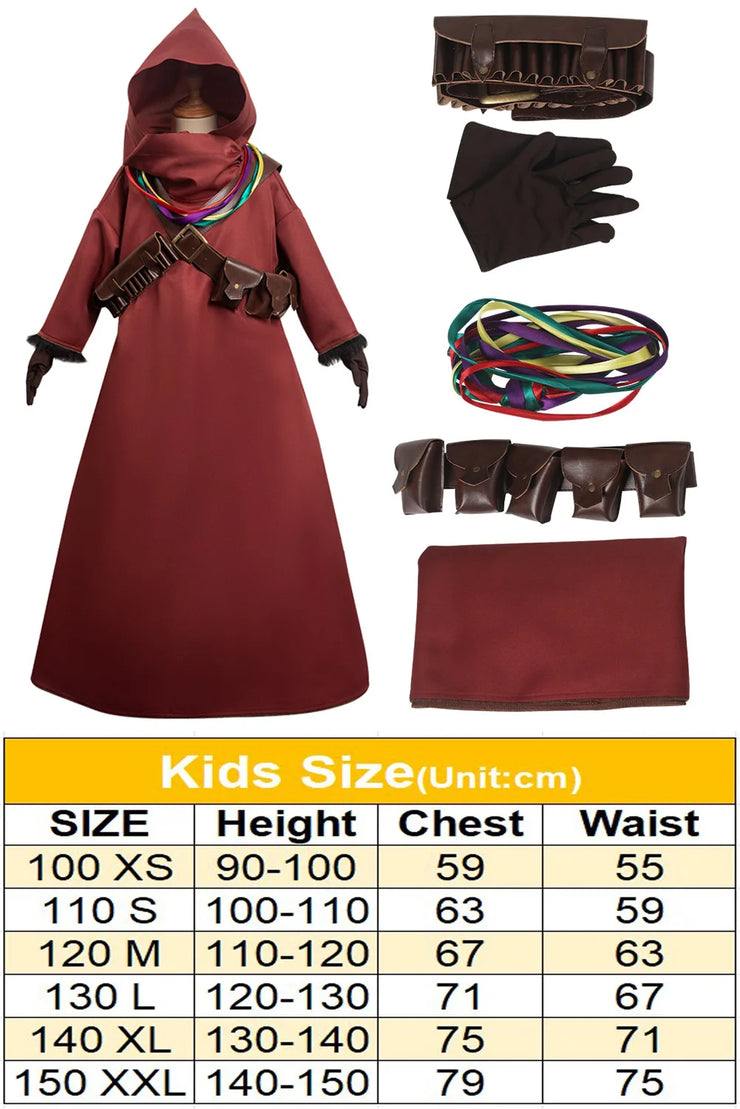 Kids Jawa Cosplay Bounty Hunter 3 Costume Child Boys Girls Roleplay Red Outfits Children Halloween Party Role Suits