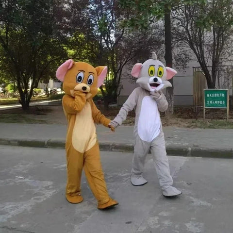 Tom & Jerry Mascot Costume Set – Cartoon Cosplay for Advertising, Parties, Carnival & Halloween Events