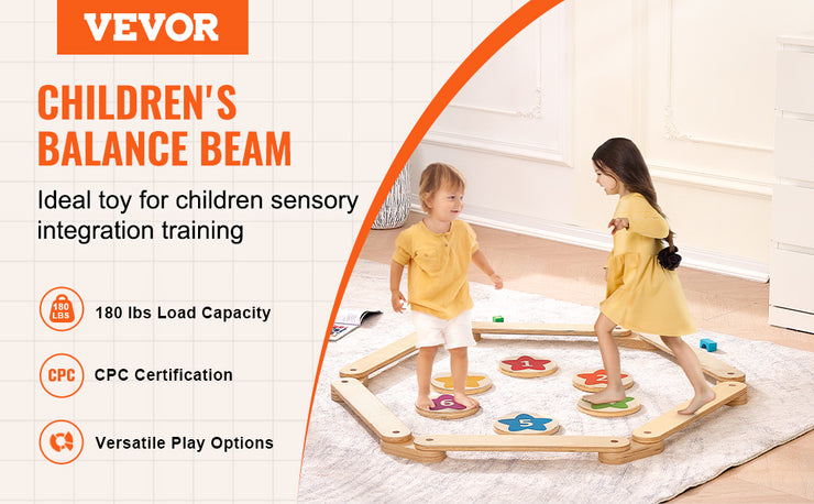 VEVOR Kids Balance Beam Stepping Stones Wooden Balance Boards