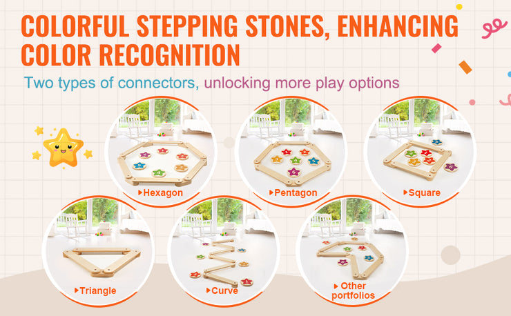VEVOR Kids Balance Beam Stepping Stones Wooden Balance Boards